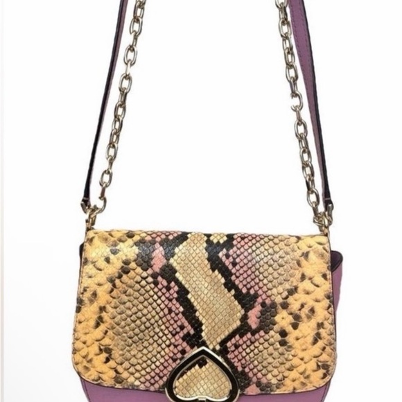 ⭐️Rare⭐️ Kate Spade Stylish Snake Print Crossbody Bag - Purple and Tan - Picture 3 of 16